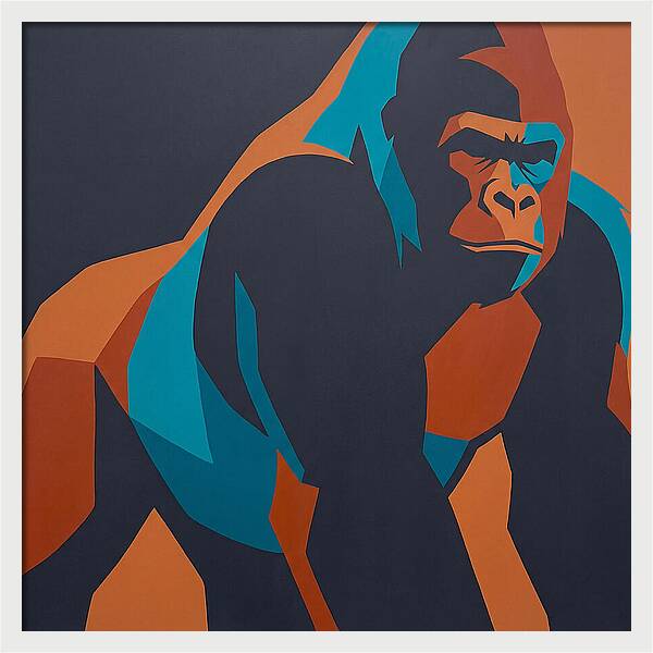 Gorilla In Bold Colors