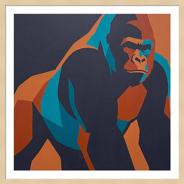 Gorilla In Bold Colors
