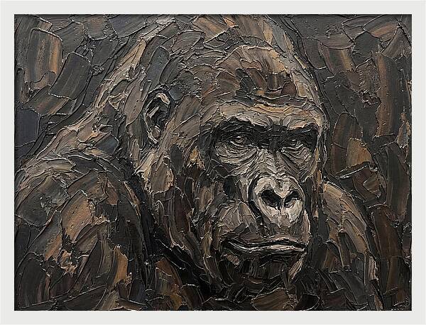 Gorilla In Palette Knife Style