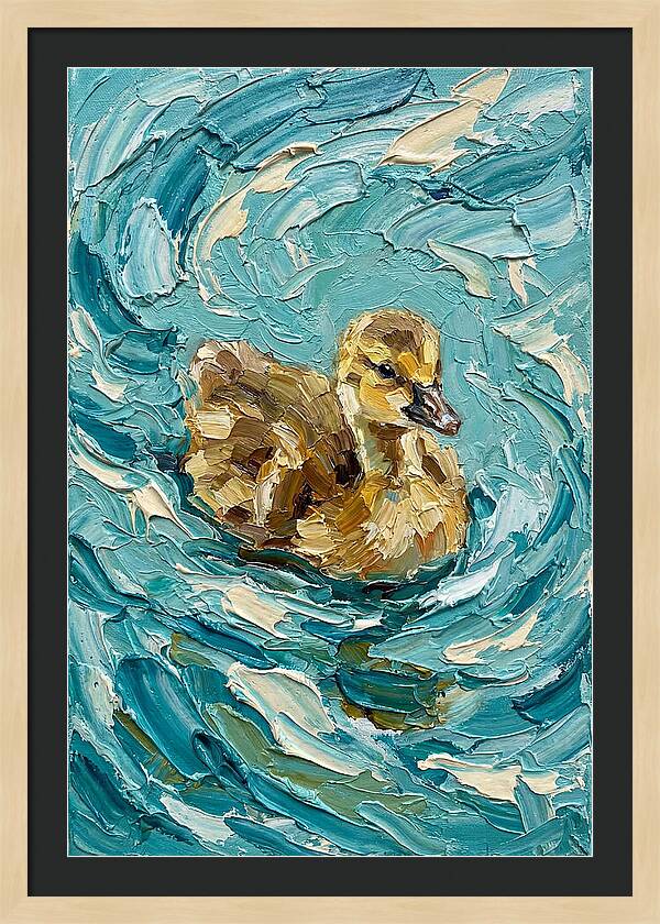 Gosling In Turquoise Waters