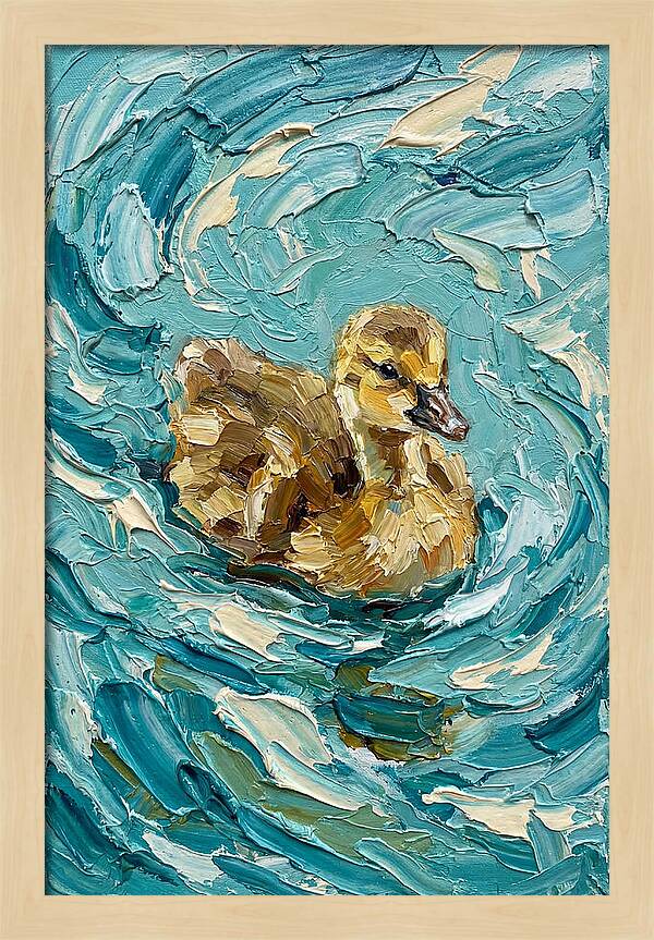 Gosling In Turquoise Waters