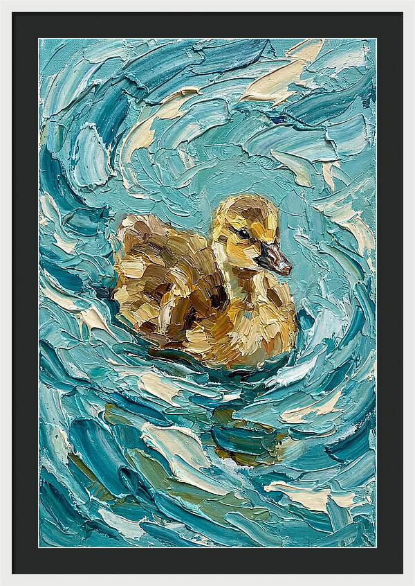 Gosling In Turquoise Waters