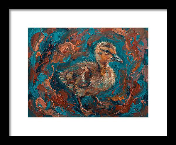 Gosling In Vibrant Swirls