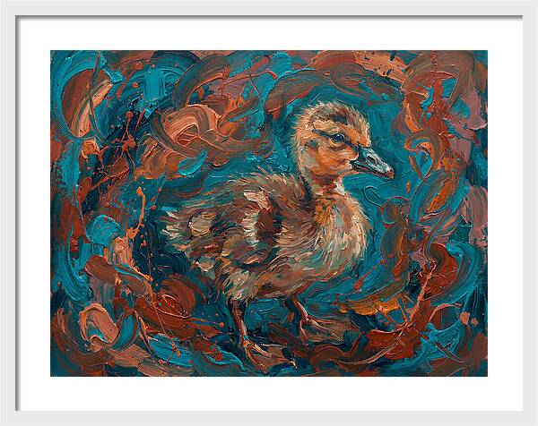 Gosling In Vibrant Swirls