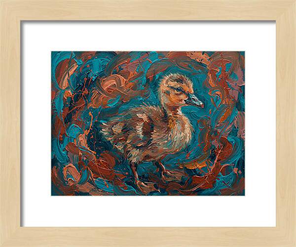 Gosling In Vibrant Swirls