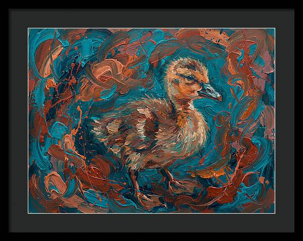 Gosling In Vibrant Swirls
