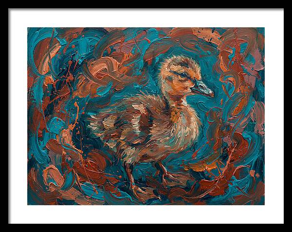 Gosling In Vibrant Swirls