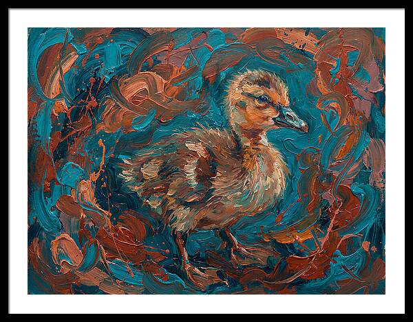 Gosling In Vibrant Swirls