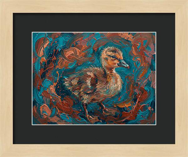 Gosling In Vibrant Swirls