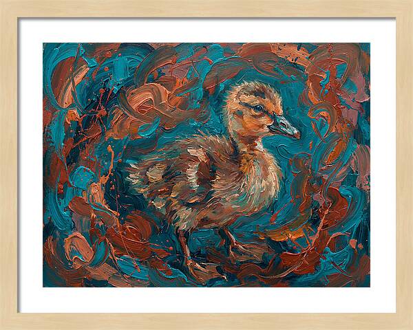 Gosling In Vibrant Swirls