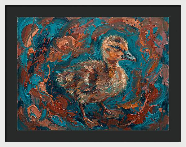 Gosling In Vibrant Swirls