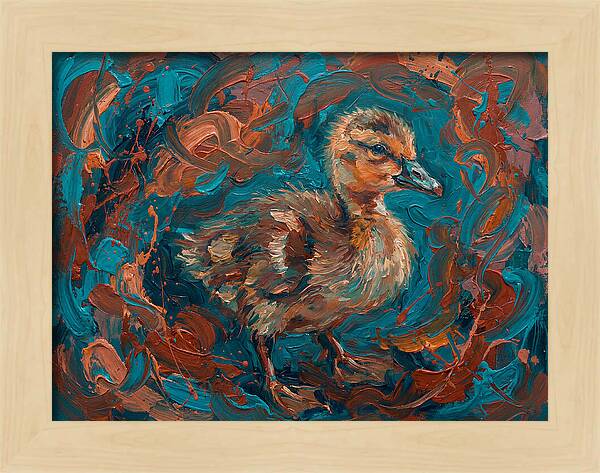 Gosling In Vibrant Swirls