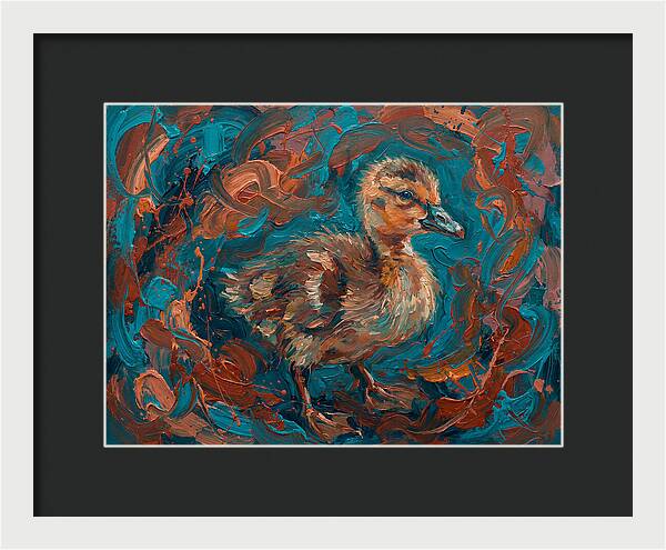 Gosling In Vibrant Swirls