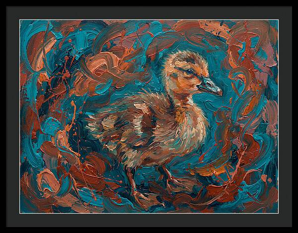 Gosling In Vibrant Swirls