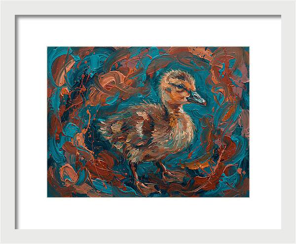 Gosling In Vibrant Swirls