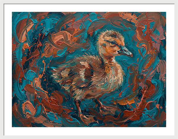 Gosling In Vibrant Swirls