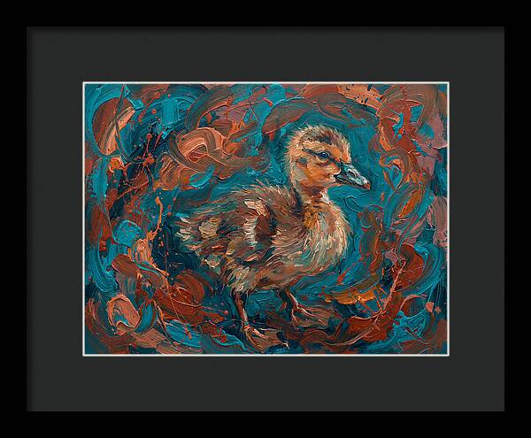 Gosling In Vibrant Swirls