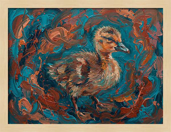 Gosling In Vibrant Swirls