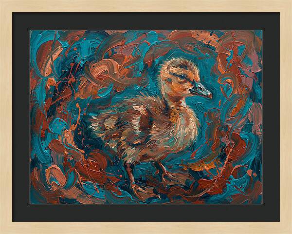 Gosling In Vibrant Swirls