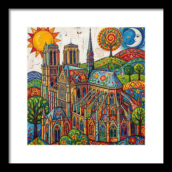 Gothic Cathedral In Vibrant Colors