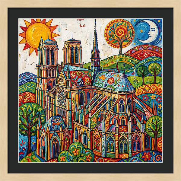 Gothic Cathedral In Vibrant Colors