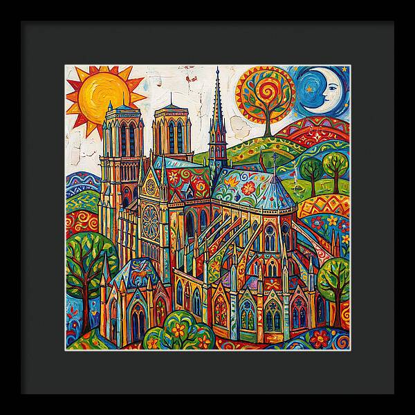 Gothic Cathedral In Vibrant Colors