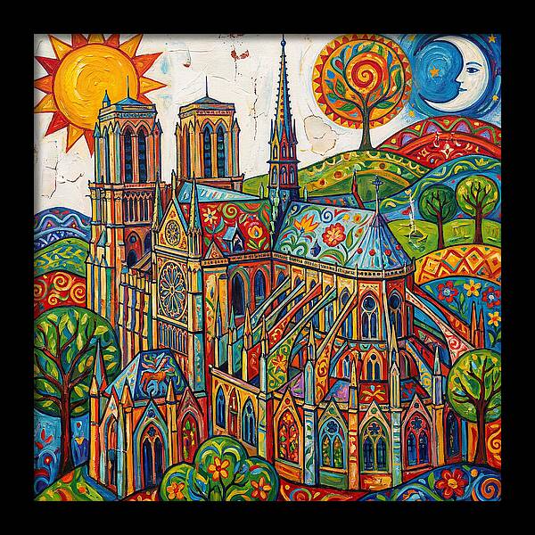 Gothic Cathedral In Vibrant Colors