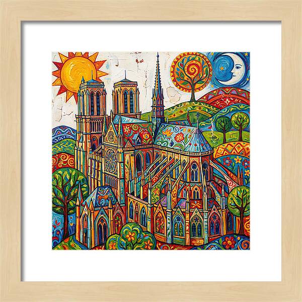 Gothic Cathedral In Vibrant Colors