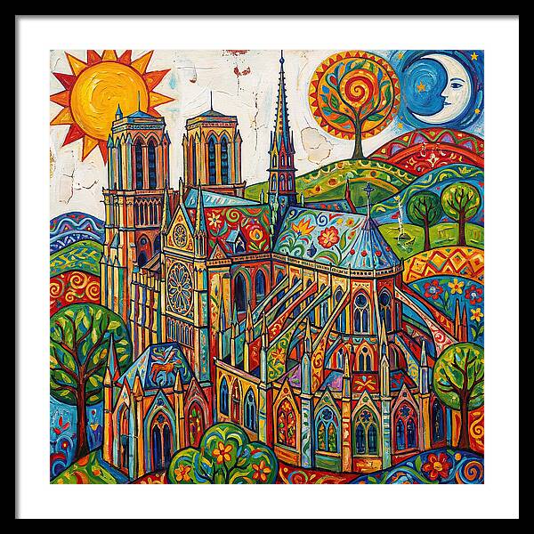 Gothic Cathedral In Vibrant Colors