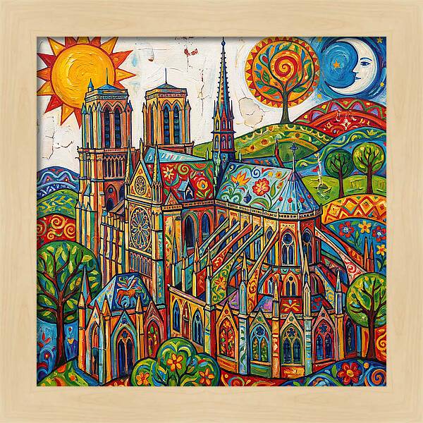 Gothic Cathedral In Vibrant Colors