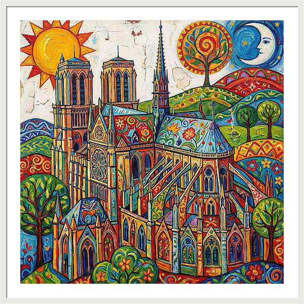 Gothic Cathedral In Vibrant Colors