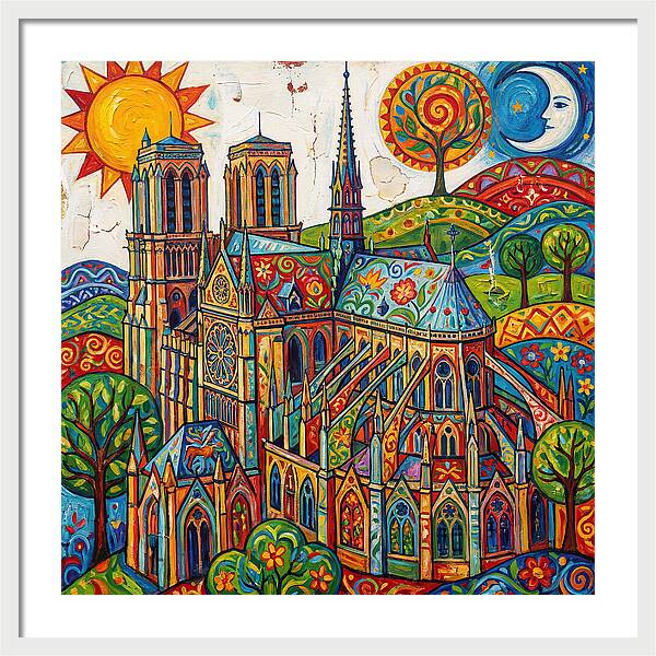 Gothic Cathedral In Vibrant Colors