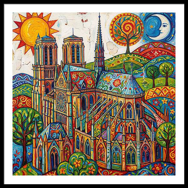 Gothic Cathedral In Vibrant Colors
