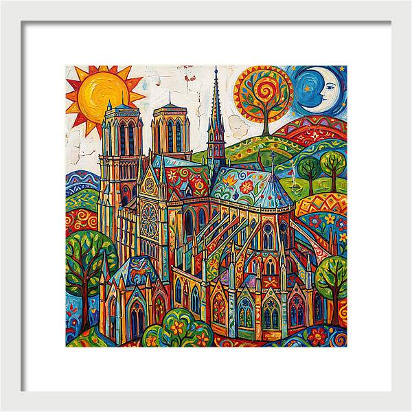 Gothic Cathedral In Vibrant Colors