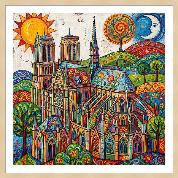 Gothic Cathedral In Vibrant Colors