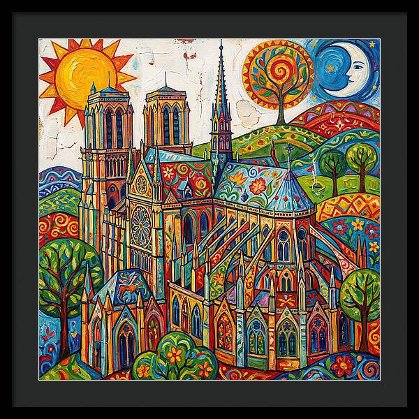 Gothic Cathedral In Vibrant Colors