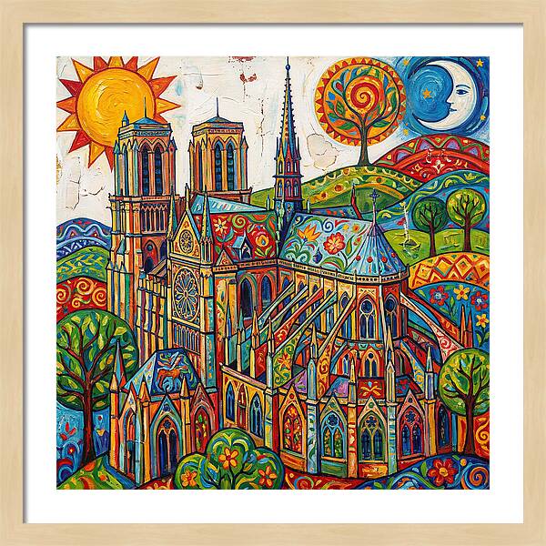 Gothic Cathedral In Vibrant Colors