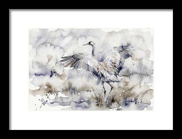 Graceful Crane In Watercolor