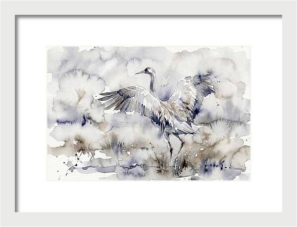 Graceful Crane In Watercolor