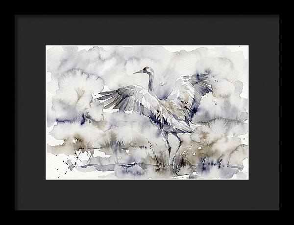 Graceful Crane In Watercolor