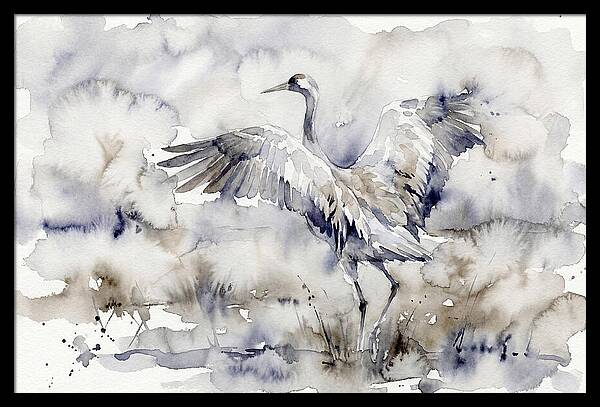 Graceful Crane In Watercolor