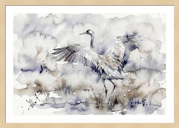 Graceful Crane In Watercolor