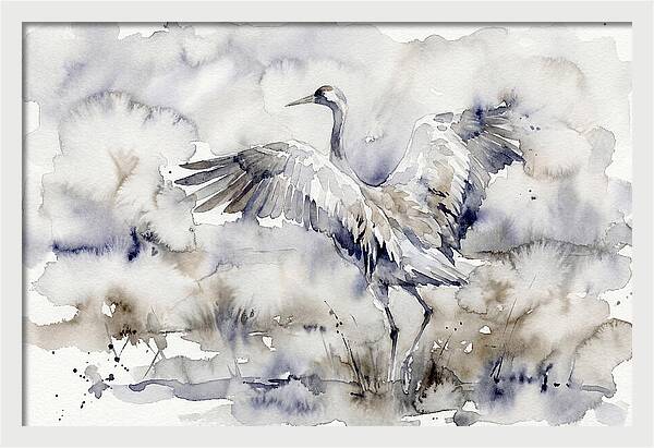 Graceful Crane In Watercolor