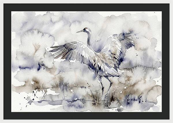 Graceful Crane In Watercolor