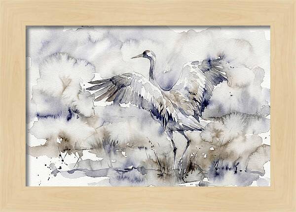 Graceful Crane In Watercolor