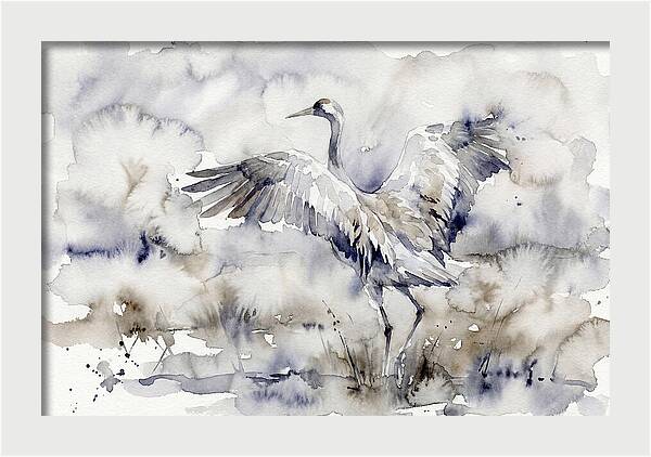 Graceful Crane In Watercolor