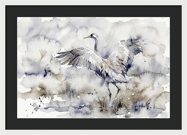 Graceful Crane In Watercolor