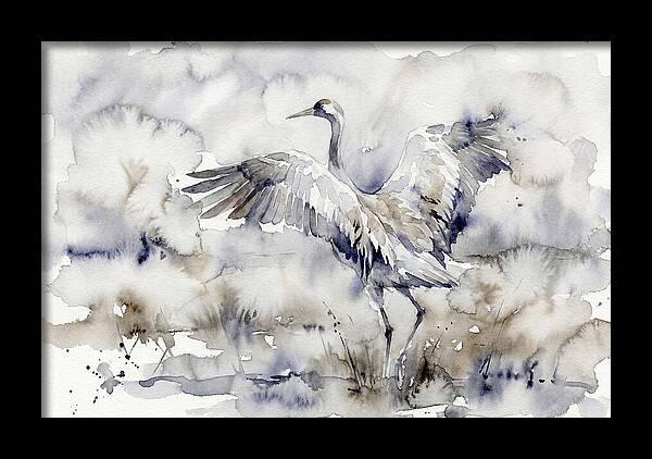 Graceful Crane In Watercolor
