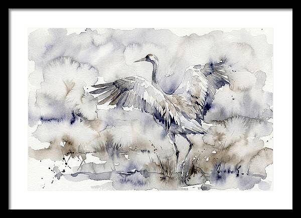 Graceful Crane In Watercolor