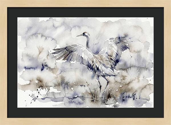 Graceful Crane In Watercolor